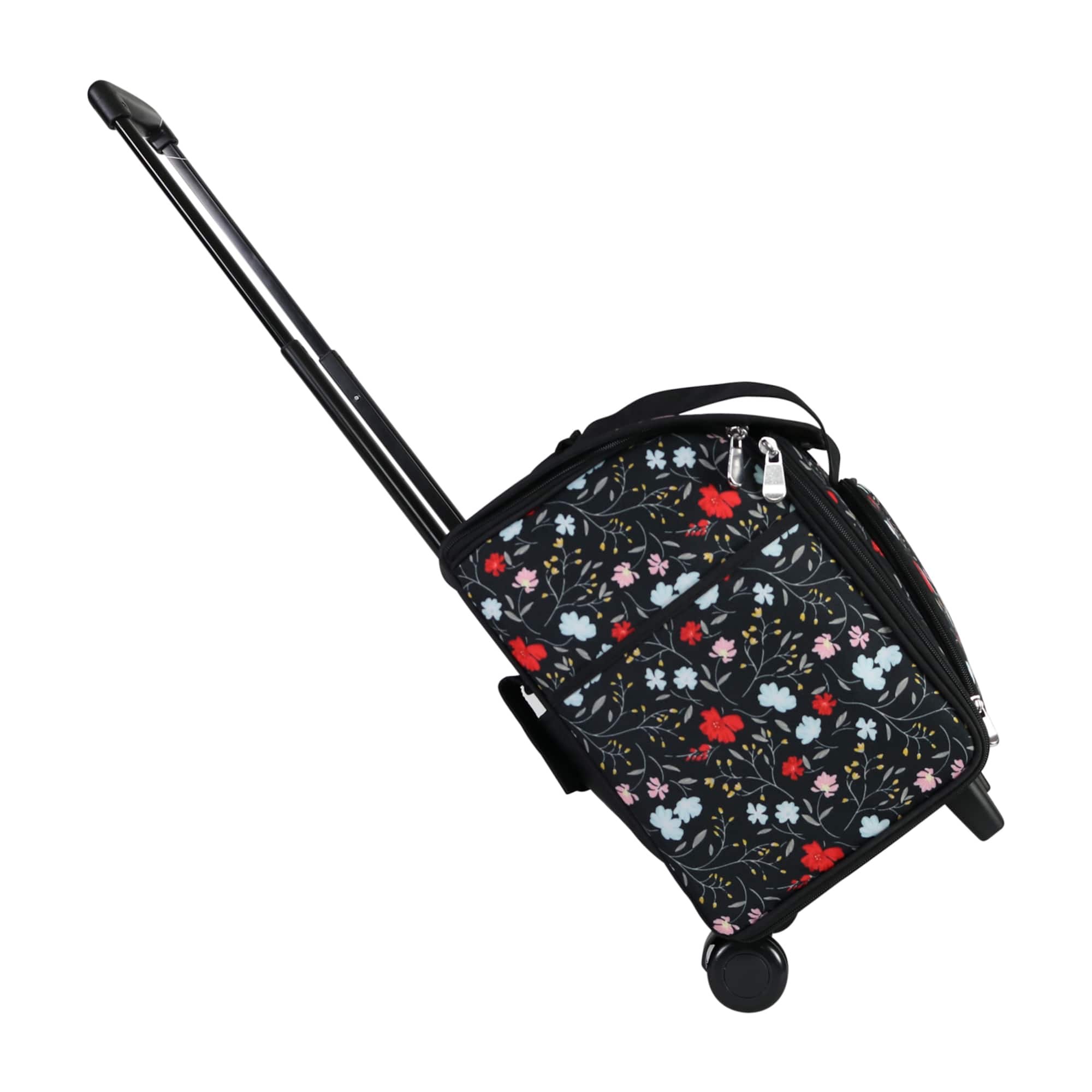 Everything Mary Black Floral Teacher Rolling Tote